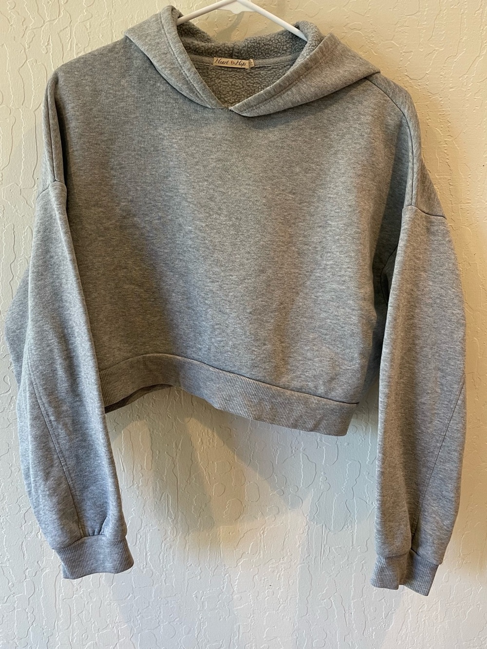 Heart Hips Gray Cropped Hoodie Sweatshirt